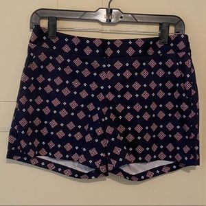 Express Red White & Blue Patterned Dress Shorts